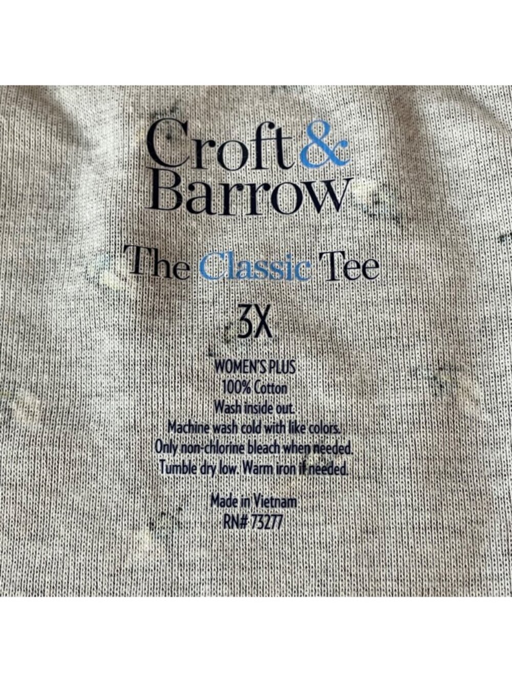 Croft & Barrow Classic Tee Acorn Fall Long Sleeve Top Sz 3X Stretch - Picture 5 of 5